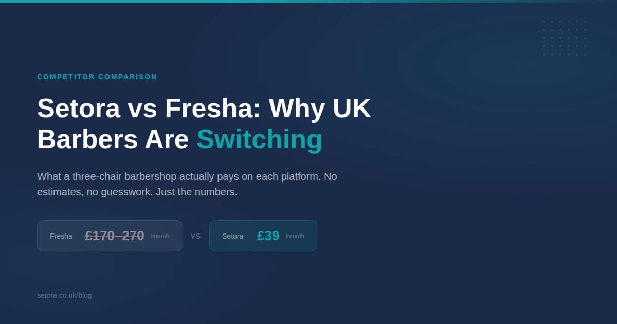 Fresha vs Setora: What UK Barbers Actually Pay